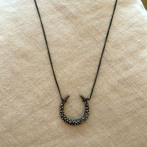 Alexis Bittar Crystal Horsehoe Necklace.